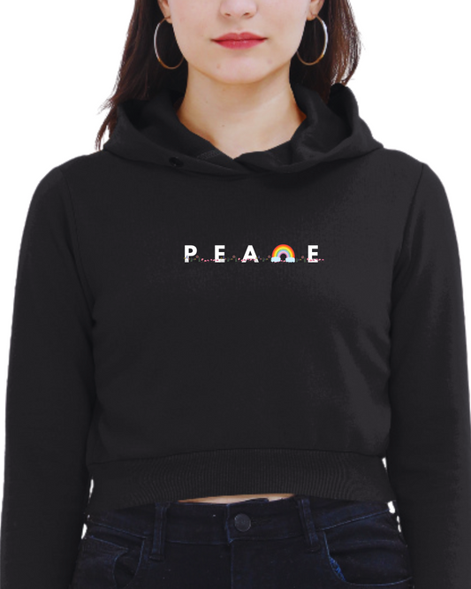Peace Female Cropped Hoodie