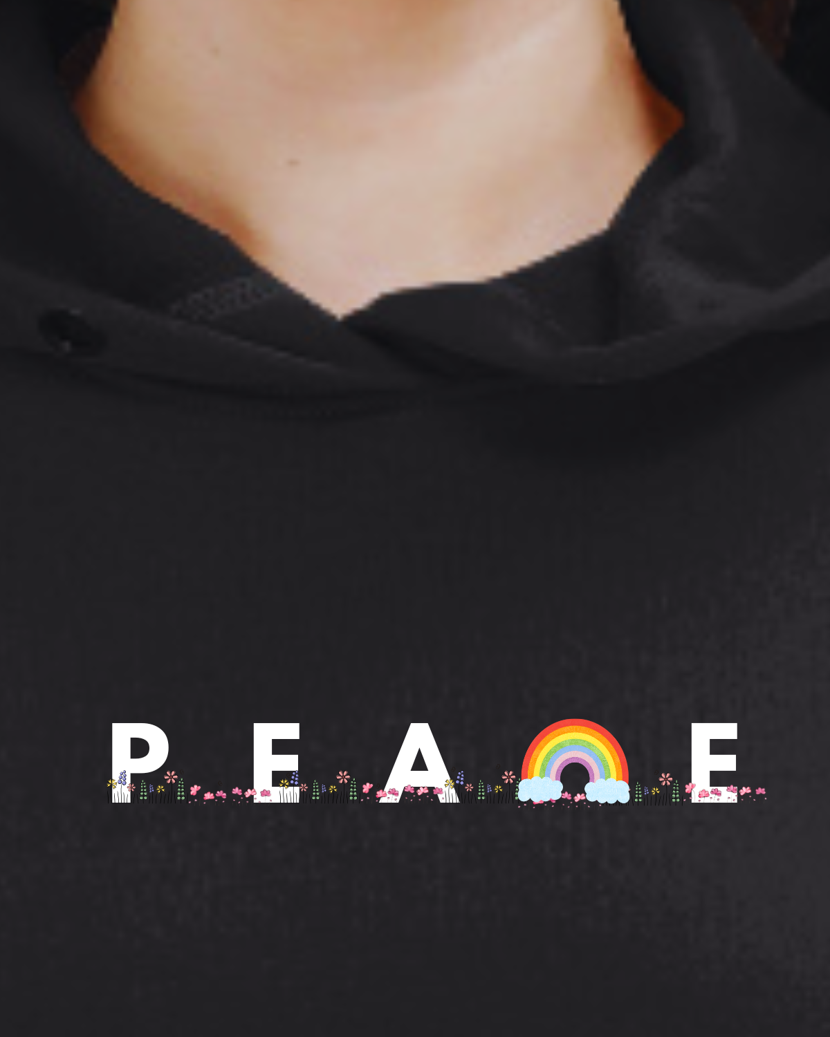 Peace Female Cropped Hoodie
